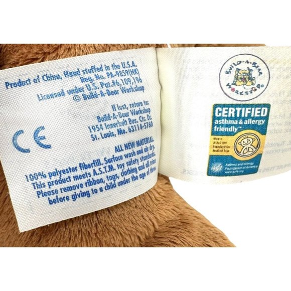 Build A Bear Puppy Dog Plush Velvet Hugs Brown Tan Soft Stuffed Animal Toy 12" - Picture 9 of 12